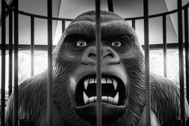 Öfkeli goril King Kong 'u hapsetti.