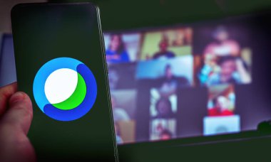 Akıllı telefonda Cisco Webex 'in el ile video konferans uygulama simgesi