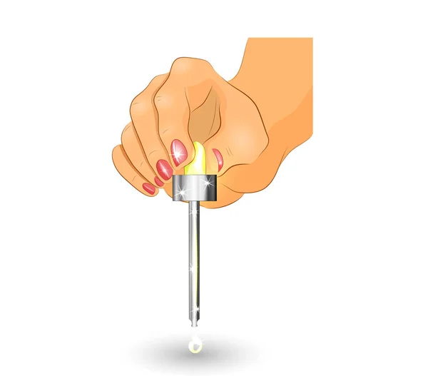 Cosmetic oil for rejuvenation. pipette — Stock Vector