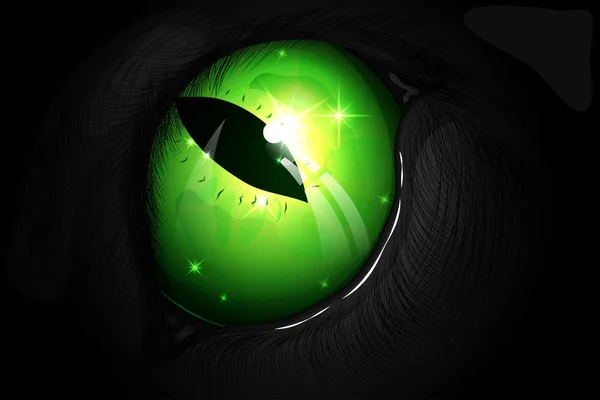 Groene cat's eye — Stockvector