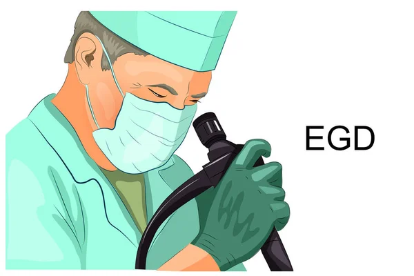 EGD, diagnoza choroby wrzodowej żołądka — Wektor stockowy