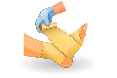 the bandage on the foot clipart