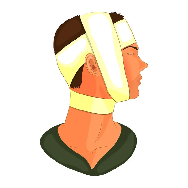 Bandaging of the head — Stock Vector