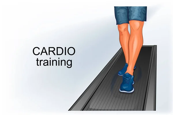 Cardio. a lábát az ember, a szimulátor — Stock Vector