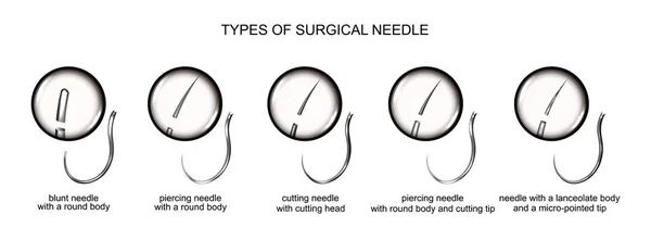 Types of surgical needles — Stock Vector