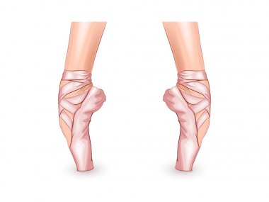 the feet of the ballerina in Pointe shoes clipart