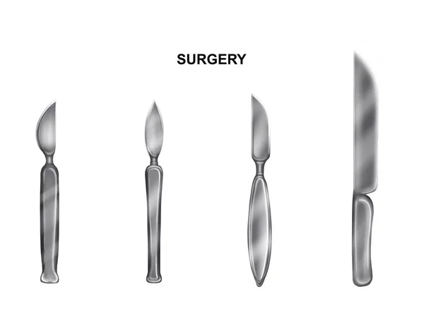 Illustration Des Types Scalpels Chirurgicaux — Photo