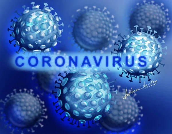 Ilustração Coronavírus Chinês 2019 Ncov — Fotografia de Stock