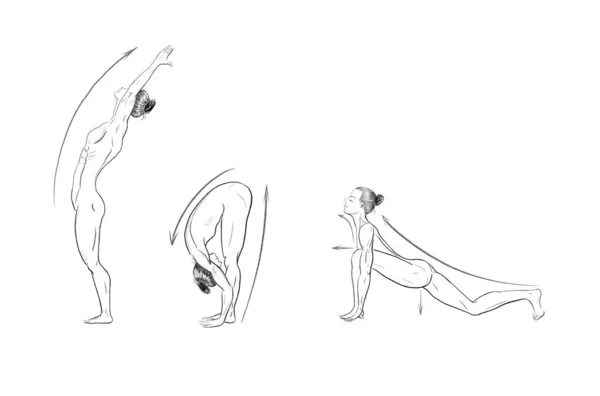 Illustrazione Delle Pose Yoga Asana — Foto Stock