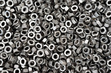 Sanayi geçmişi için siyah beyaz vida, cıvata ve somun