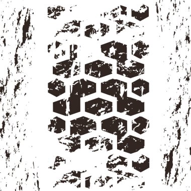 Çamur yüzeyinde lastik izleri, kahverengi vektör 