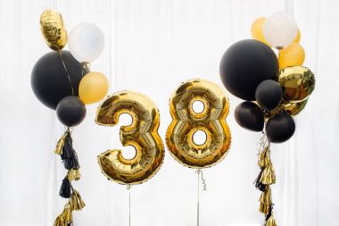 Decoration for 38 years birthday, anniversary clipart