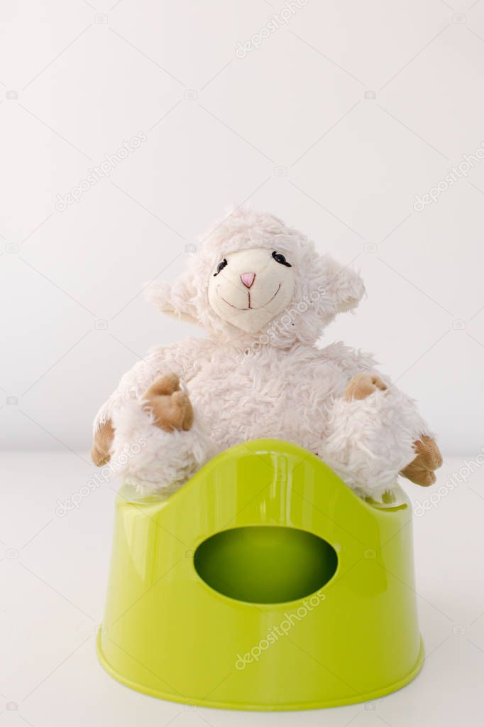 Cute toy sitting on the potty