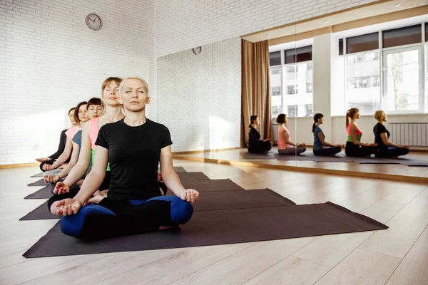 Yoga en grupo en la sala — Foto de Stock