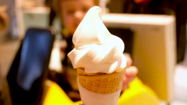Tasty ice cream cone for child