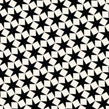 Soyut geometrik siyah-beyaz grafik tasarım yazdırma yıldız desen