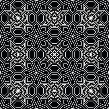 Soyut geometrik siyah beyaz deco art yastık mozaik desen