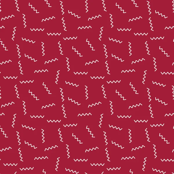 Abstracto Geométrico Rojo Deco Arte Memphis Patrón Moda — Vector de stock