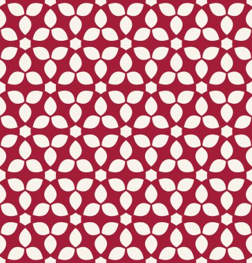 Soyut geometri kırmızı çiçek süsleme deco sanat desen