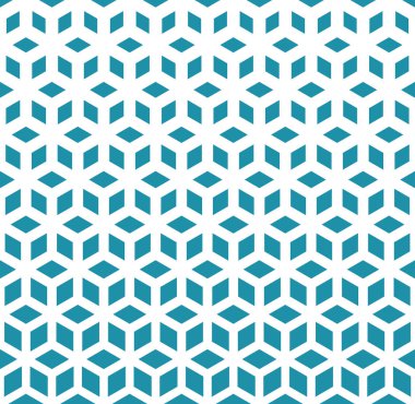 Mavi soyut kutsal geometri kılavuz noktalı resim küpleri deseni