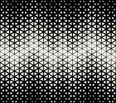 Soyut geometrik siyah beyaz deco art yarı ton hexagone ve üçgen baskı desen