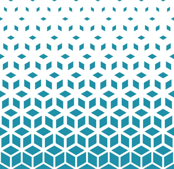 Abstrato Geometria Sagrada Grade Azul Padrão Cubos Meio Tom — Vetor de Stock