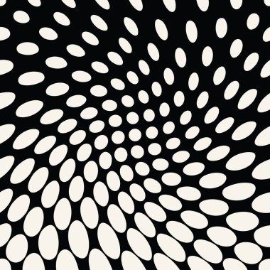 geometrik daire degrade yarı ton Dikişsiz siyah-beyaz desen