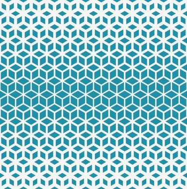 Mavi soyut kutsal geometri kılavuz noktalı resim küpleri deseni