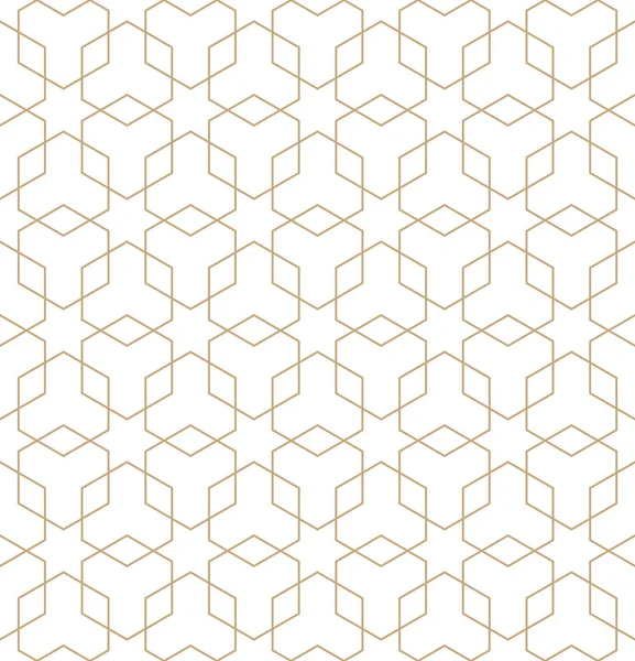 Abstract Geometric Golden Deco Art Hexagon Pattern — Stock Vector