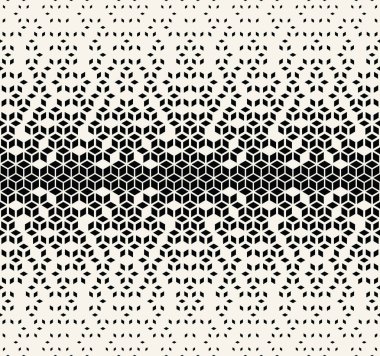 Soyut geometrik siyah-beyaz grafik en az yarı ton desen