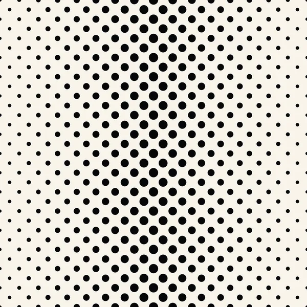 Circles Halftone Seamless Geometric Gradient Black White Pattern — Stock Vector