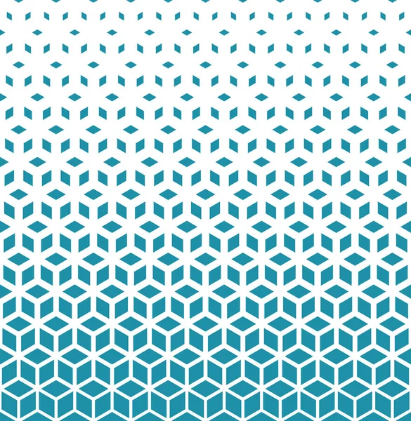 Abstrato Geometria Sagrada Grade Azul Padrão Cubos Meio Tom — Vetor de Stock