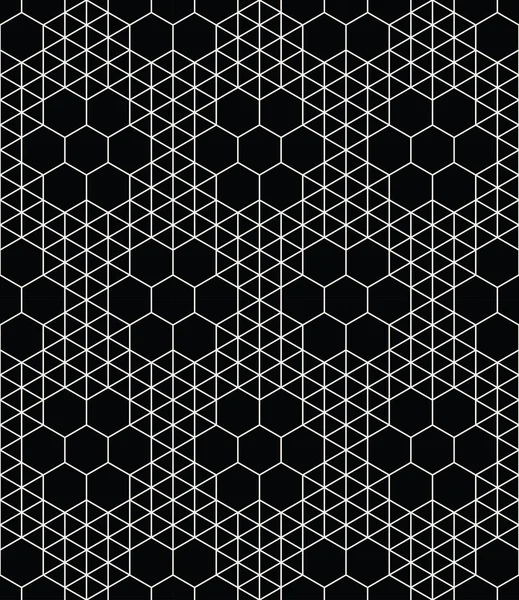 Hexagone géométrique et triangle grille vectorielle sans couture fond — Image vectorielle