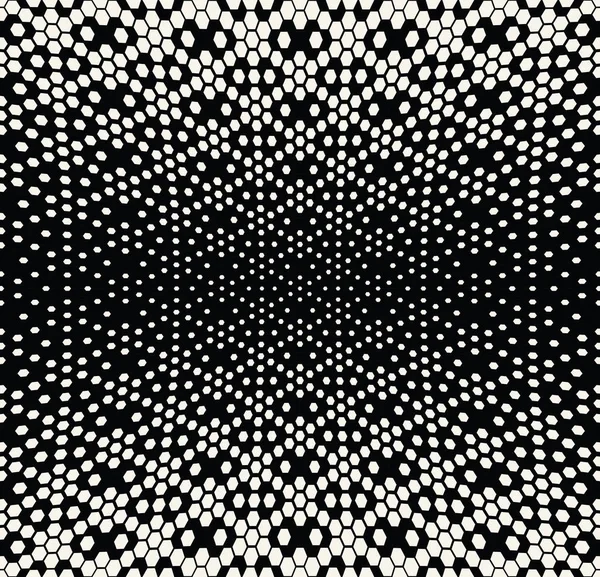 Zeshoek halftone kleurovergang geometrische deco patroon achtergrond — Stockvector