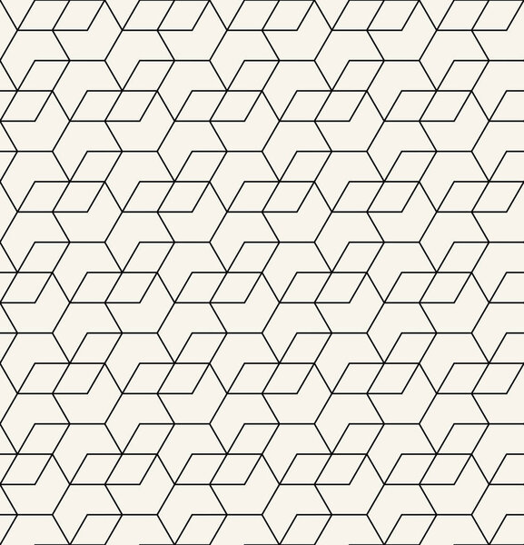 seamless geometric line grid vector hexagon pattern