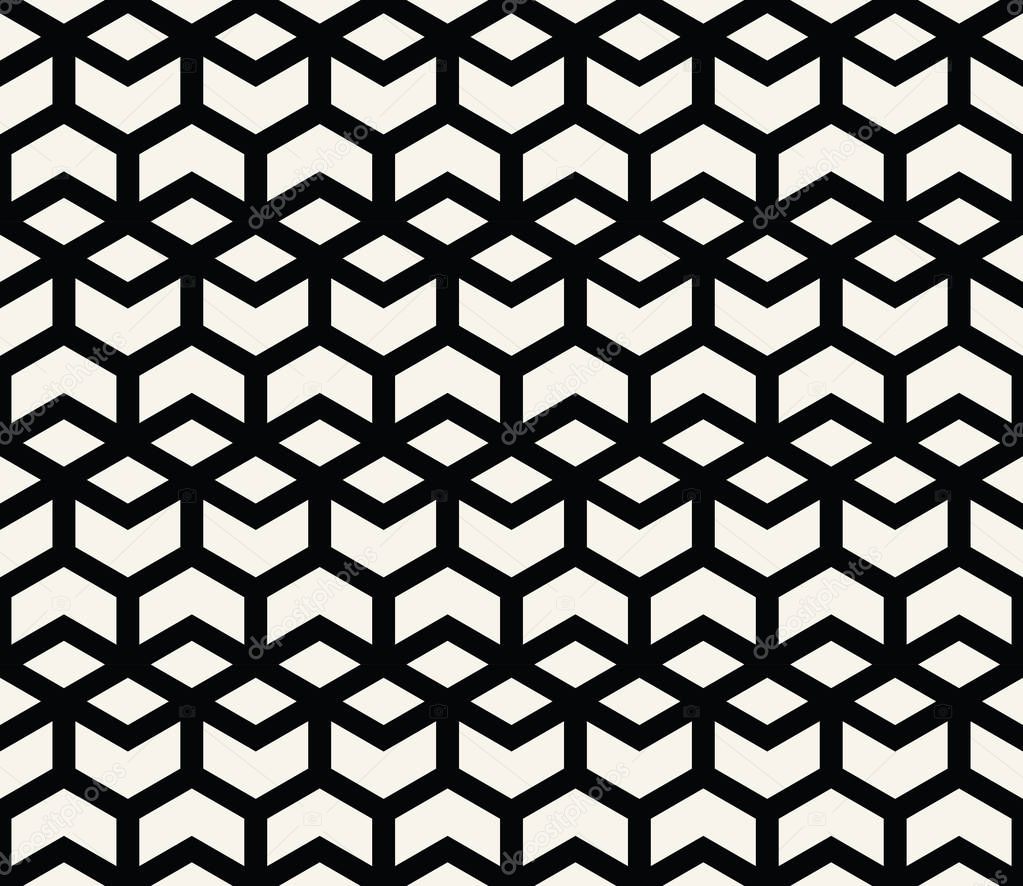 seamless geometric line grid vector hexagon pattern