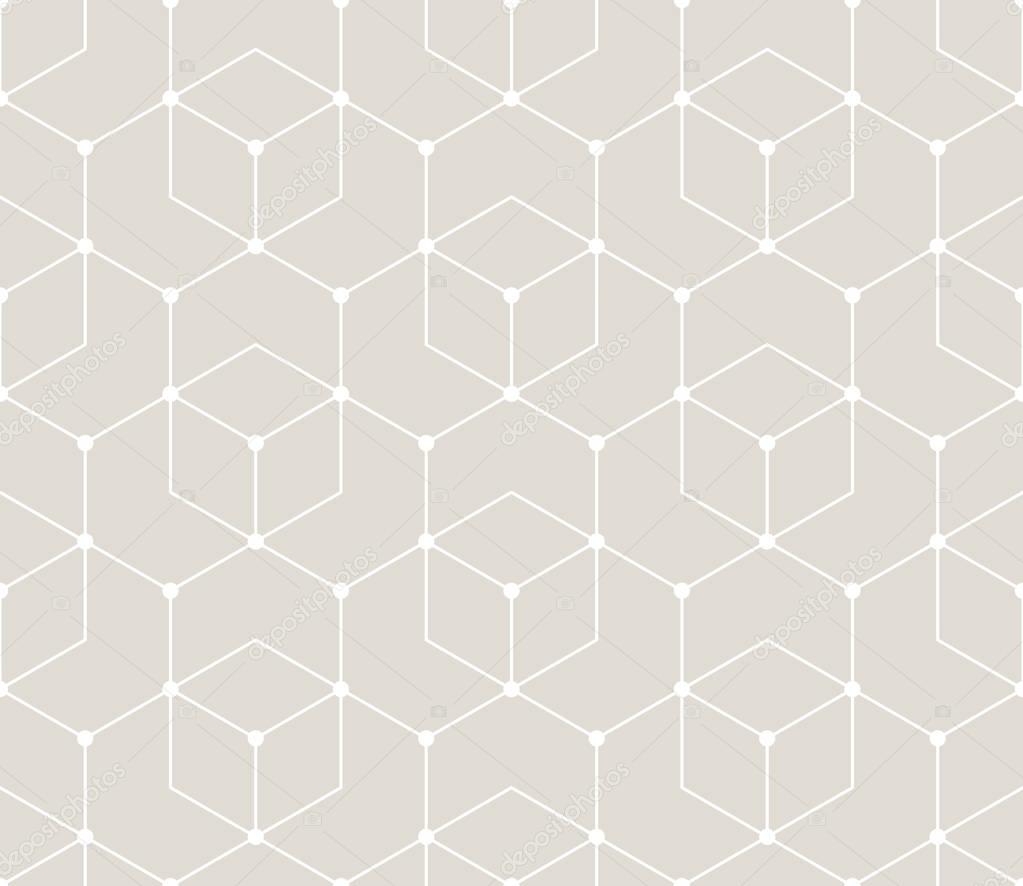 seamless geometric line grid vector cubes pattern