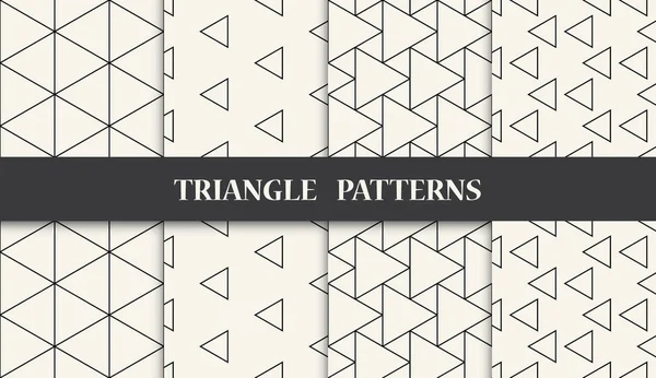 Conjunto de padrão triângulo geométrico preto e branco — Vetor de Stock