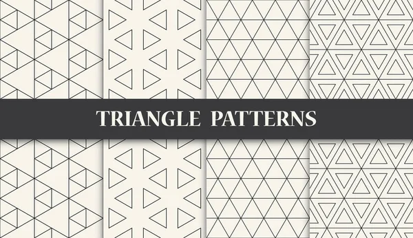 黒と白の幾何学的な三角形パターン ・ セット — ストックベクタ