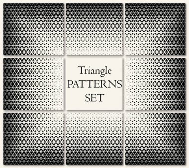 geometrik üçgen noktalı resim deseni kümesi
