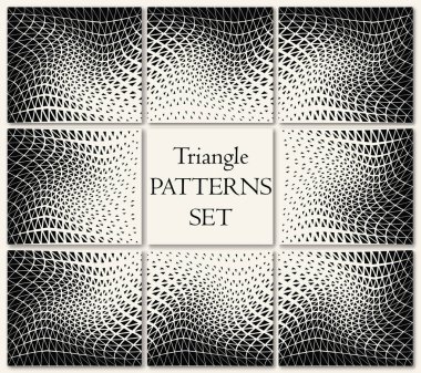 geometrik üçgen noktalı resim deseni kümesi