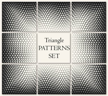 geometrik üçgen noktalı resim deseni kümesi