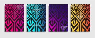 Broşür kapağı şablonları ayarlanır. Minimal renkli degrade soyut arka plan. A4 eps10 vektörü.