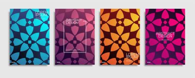 Broşür kapağı şablonları ayarlanır. Minimal renkli degrade soyut arka plan. A4 eps10 vektörü.