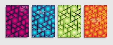 Broşür kapağı şablonları ayarlanır. Minimal renkli degrade soyut arka plan. A4 eps10 vektörü.