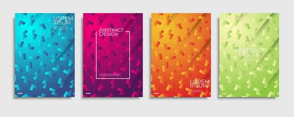 Brochure Cover Templates Set Minimal Colorful Gradient Abstract Background Eps10 — Stock Vector