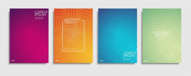 Broşür kapağı şablonları ayarlandı. Asgari renkli gradyan soyut örtülü arka plan. A4 eps10 vektörü.