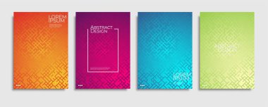 Broşür kapağı şablonları ayarlandı. Asgari renkli gradyan soyut örtülü arka plan. A4 eps10 vektörü.