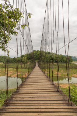 Beautiful of rope bridge in Kaeng Krachan National Park, Phetcha clipart