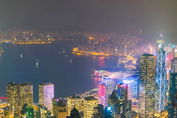 Aerial Hong Kong Skyline Cityscap. — Stock Photo, Image